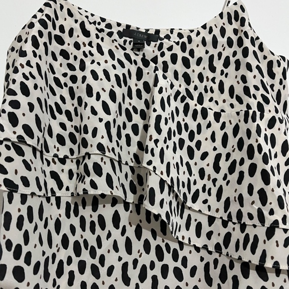 J Crew 100% Silk Animal Print Ruffle Cami Top NWT - Picture 5 of 7